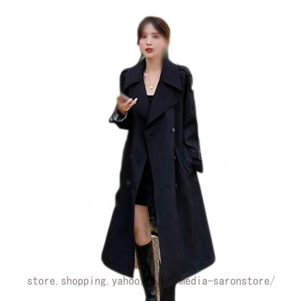 Aライン トレンチコート ベルト 春物 春服 ロング ジャケット レディース 膝下 スプリングコート...
