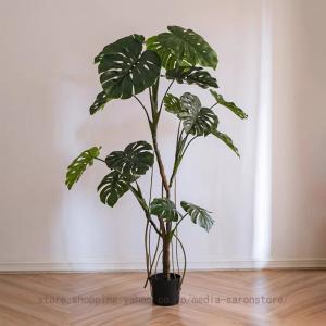 モンステラ フェイクグリーン 大型 観葉植物 フェイク リアル 造花 インテリア 人工観葉植物 水やり不要 枯れない 盆栽植物 店舗 エントランス 会議室