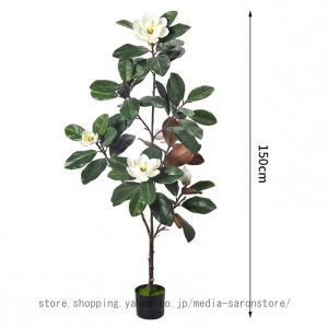 人工マグノリアの木 黒樹脂鉢付き リアルな花が...の詳細画像3