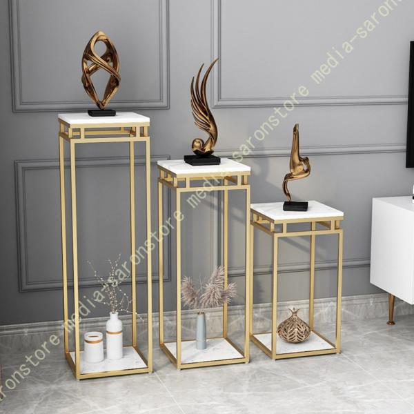 プランタースタンド 花台 サイドテーブル コンソール おしゃれ アイアン 大理石 フラワースタンド ...