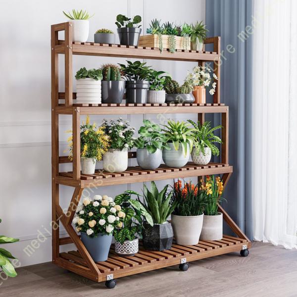 プランターラック フラワースタンド 鉢植え置き 園芸ラック 花置き棚 花台 ガーデンラック 収納棚 ...
