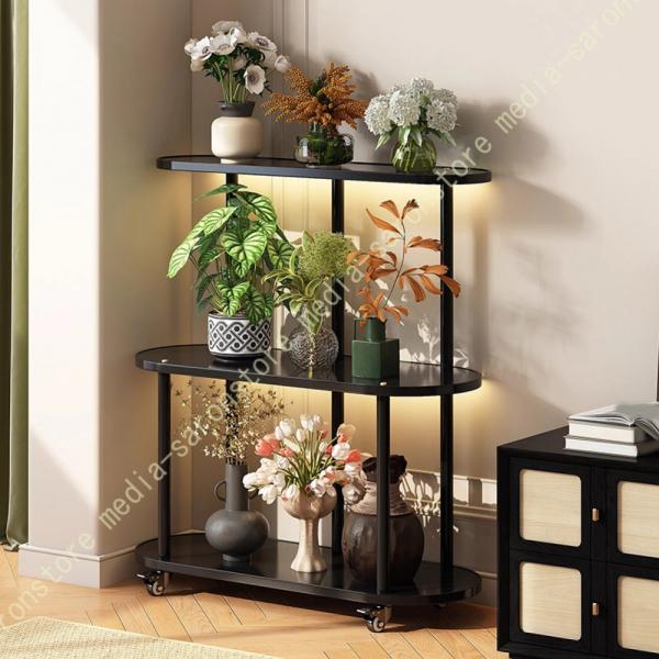 フラワースタンド 車輪付き植物棚 ガーデンラック フラワーラック 室内 花台 プランタースタンド 鉢...