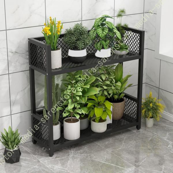 ガーデンラック 花棚 盆栽スタンド 植物スタンド 2段 バルコニーラック 植物棚 複数サイズ フラワ...