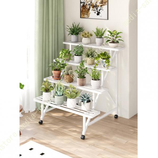 フラワースタンド 4段 多機能収納ラック ガーデンラック プランタースタンド 屋外 園芸ラック 鉢植...