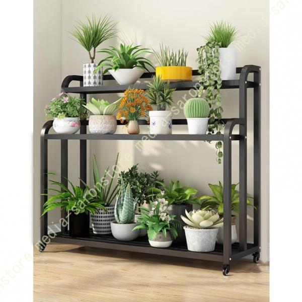 フラワースタンド 室内 屋外 ガーデンラック キャスター付き 移動ラクラク 風通しいい 安定感 ガー...