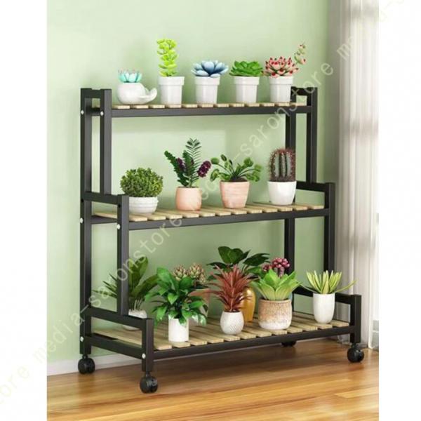 プランターラック ガーデンラック 3段 花置き棚 園芸ラック 植木鉢ラック 観葉植物 盆栽 フラワー...