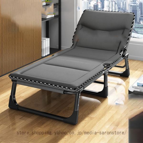 リクライニングチェア アウトドアチェア 椅子 折り畳みベッド マットレス一体型 リラックスチェア 枕...