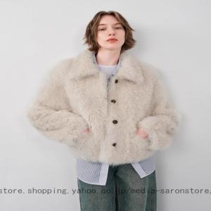 女性用 春 コート 保温 フードなし ショート丈 ウール おしゃれ 牛角ボタン ふんわり ルーズフィット 体型カバー 軽い 通学 着心地 ポケット付き 洗える