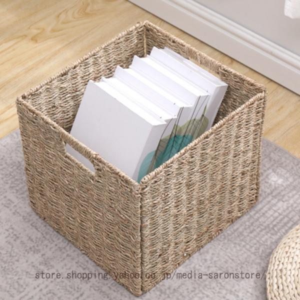 編みかご 浅型 収納 かご バスケット カラーボックス 収納ケース 小物収納 収納ボックス 収納かご...