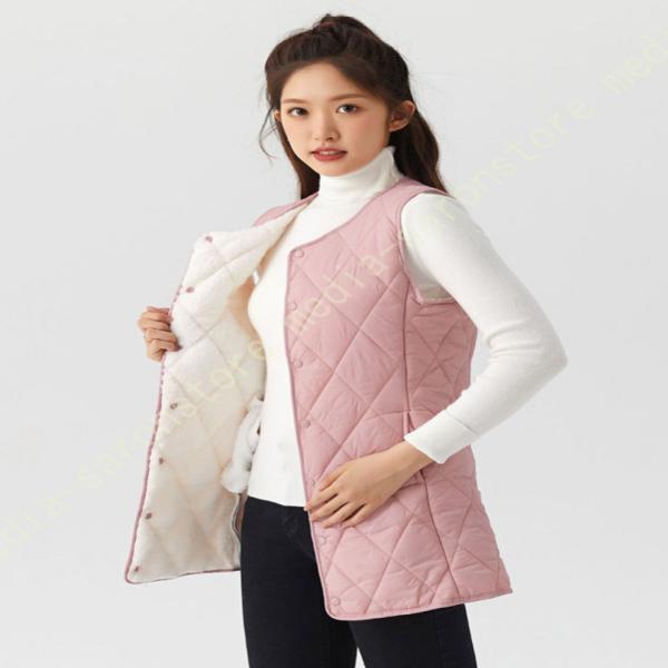 ベスト レディース アウター ジャケット 秋冬 ダウン ロング キルティング 大きいサイズ インナー...