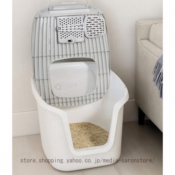 ツードア猫トイレ 猫トイレ フルカバー 大きめ 大型 スコップ付き ネコ トイレ お手入れ 掃除 清...