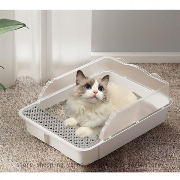 猫トイレ ハーフカバー シンプル 無害無臭 清潔 抗菌 ペット用品 猫トイレ ネコトイレ 猫 トイレ...