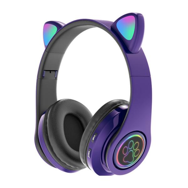 新しい猫耳BluetoothヘッドセットB39猫耳かわいい猫耳ワイヤレスイヤホンLED点滅ライト ポ...