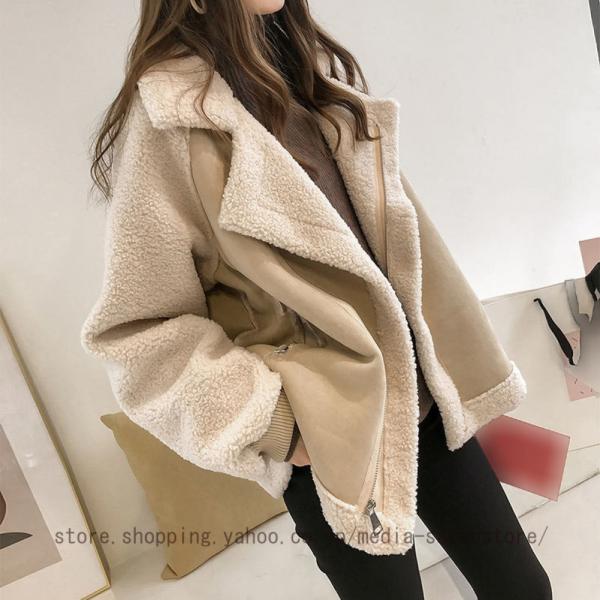 アウター コート ボア ジャケット 防寒着 秋 冬 レディース 暖かい ボアブルゾン ボアコート ノ...