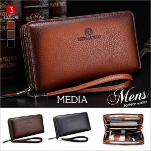 長財布 メンズ サイフ 大容量 多機能 ラウンドファスナー