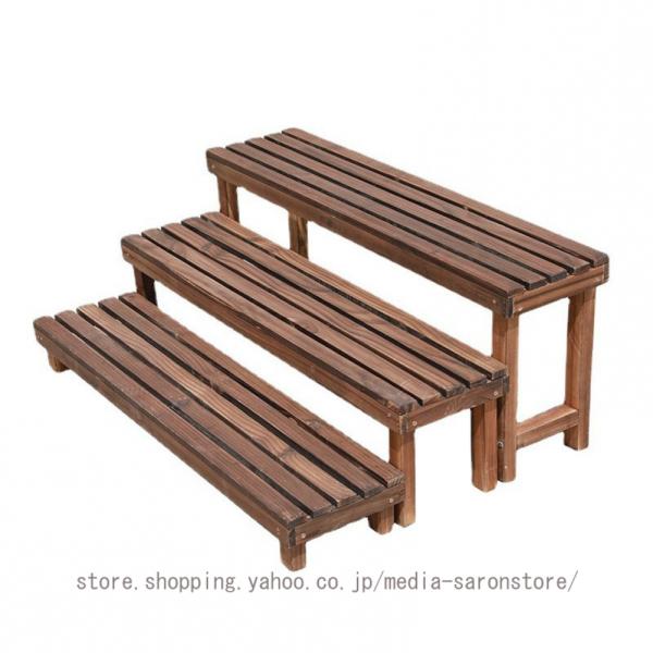 フラワースタンド 木製 ベンチ プランタースタンド ガーデンラック 花台 鉢植えスタンド アンティー...