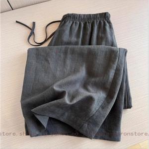 ワイドパンツ リネン ロング丈 レディース ス...の詳細画像3
