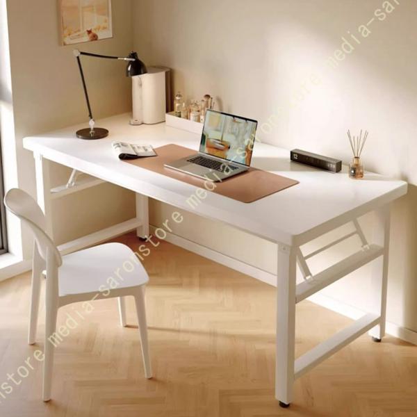 折りたたみデスク 組立不要 パソコンデスク 折りたたみ 勉強机 机 白 デスク 80cm 作業台 ホ...