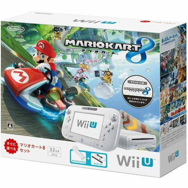 『中古即納』{本体}{WiiU}Wii U すぐに遊べる マリオカート8 セット シロ(WUP-S-...
