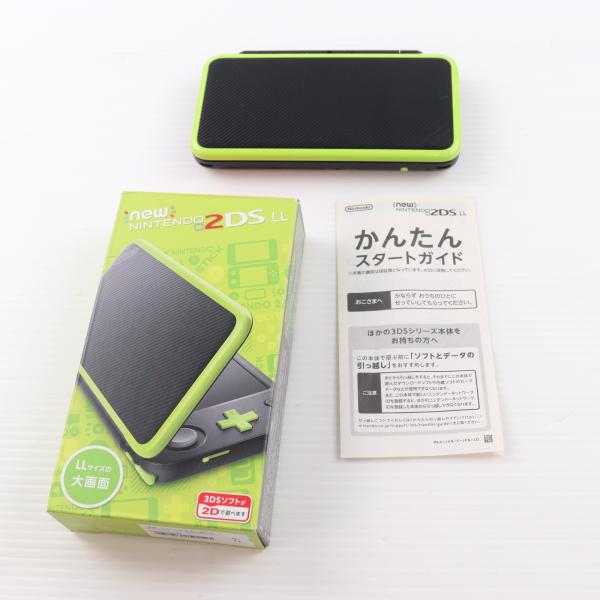 『中古即納』{3DS} (本体) Newニンテンドー2DS LL ブラック×ライム 任天堂(JAN-...
