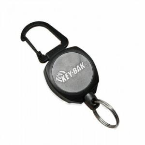 KEY-BAK カラビナ付きキーリール サイドキック ブラック　代引き不可/同梱不可