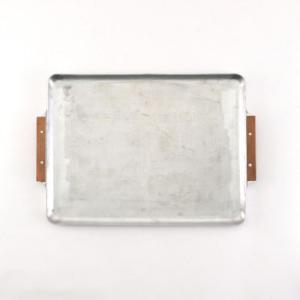 志成販売 木の持ち手のアルミトレー(L) 304973　代引き不可/同梱不可