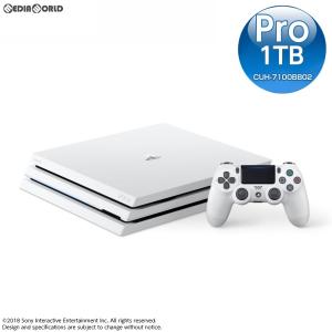 『中古即納』{本体}{PS4}プレイステーション4 プロ PlayStation4 Pro グレイシャー・ホワイト 1TB(CUH-7100BB02)(20180308)｜mediaworld-plus