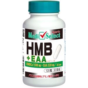 メディセレクト　スポーツ　HMB+EAA 必須アミノ酸 カプセル 120粒（4粒でHMBCa 1500mg、必須アミノ酸EAA 320mg）｜mediselect
