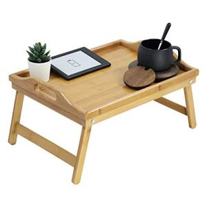 KKTONER ちゃぶ台 竹製折りたたみベッドトレーテーブル