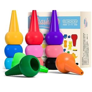 VIASHAクレヨン 12色 水で落とせるクレヨン 手が汚れない