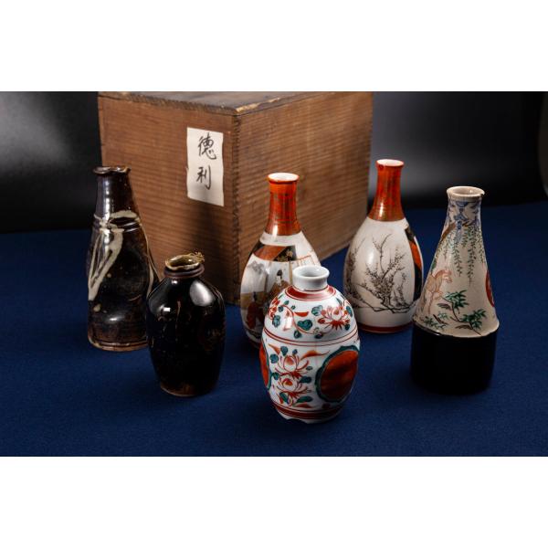 【秘色】徳利 6点セット  合箱 日本美術・古美術・古道具　陶器・陶磁器