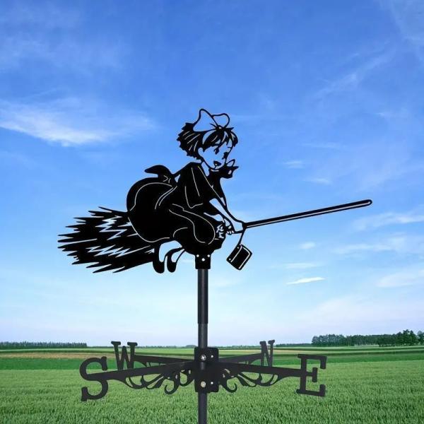 新しい未使用 風見鶏 魔法少女のシルエット方向インジケーター 風見鶏 測定ツール 防錆コーティング付...