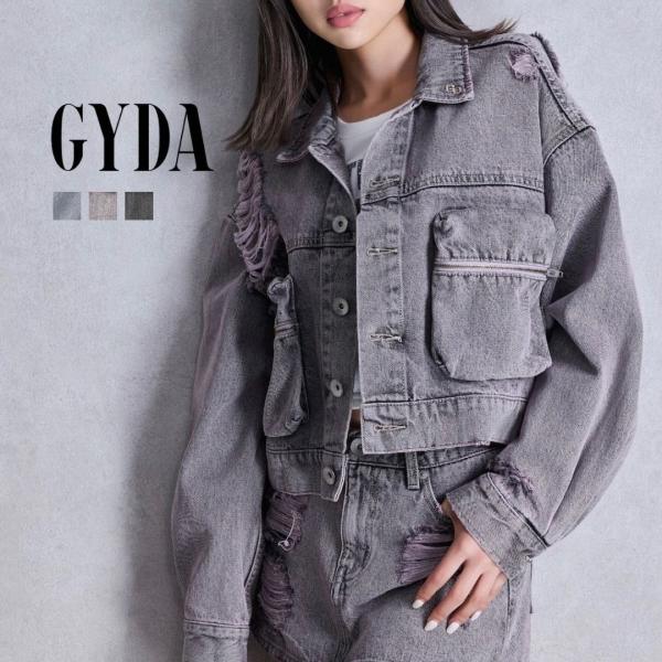 ZIP POCKETダメージショートデニムGジャン GYDA ジェイダ 072540201601 g...