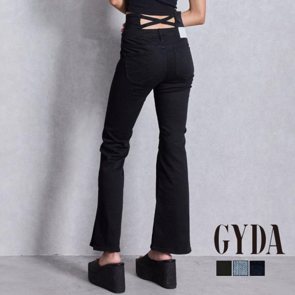ハイウエストBACKクロスフレアパンツ GYDA ジェイダ 072542401901 0726124...