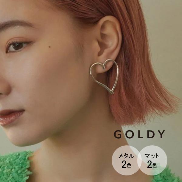 ワイド ハート ライン ピアス GOLDY ゴールディ 1230702 goldy アクセサリー  ...