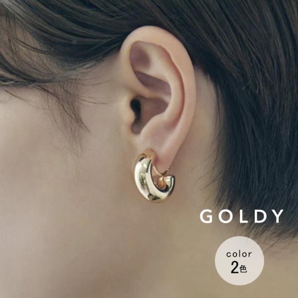 パイプ ライン ミドル フープ イヤリング GOLDY ゴールディ 2240709 goldy アク...
