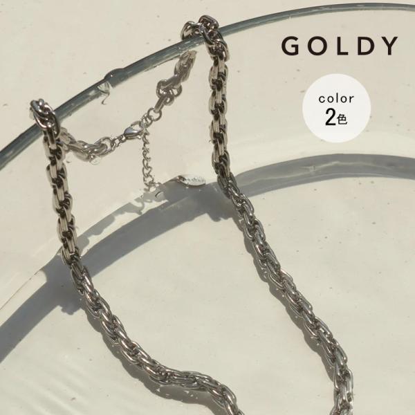 オーバーラップ チェーン ステンレス ネックレス GOLDY ゴールディ 3230211 レディース...