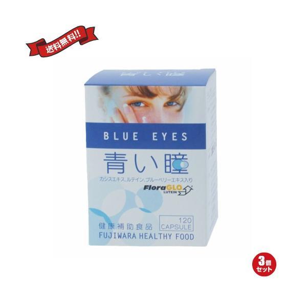 ルテイン サプリ ビルベリー フジワラ 青い瞳 BLUE EYES 120粒 ３個セット 送料無料