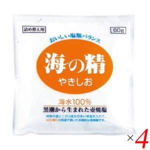海の精 やきしお〈詰替用〉 60g 4個セット 塩 焼塩 焼き塩｜mega-health