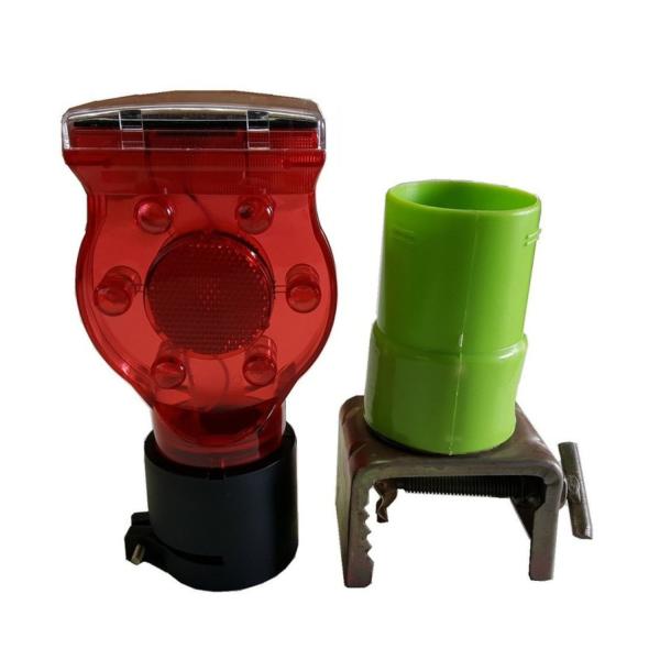 ソーラー工事灯 単管取付バイス付 10個セット 送料無料 ソーラー保安灯 夜間のみ点滅