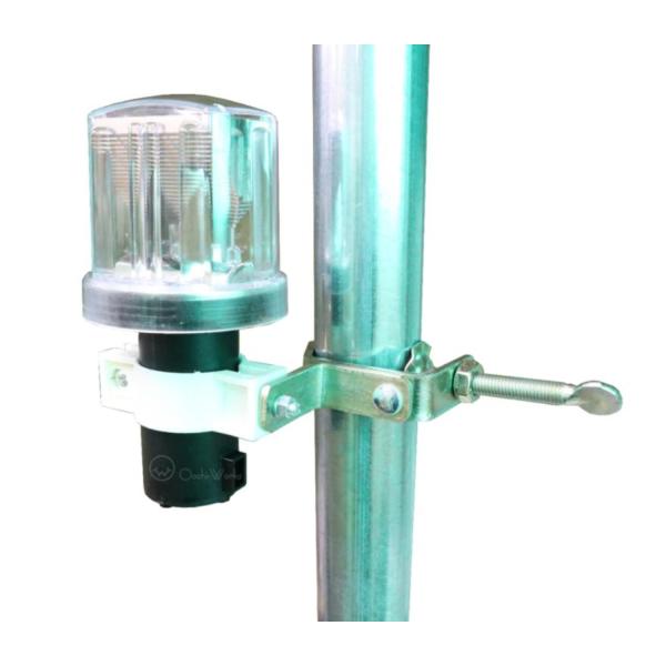 ソーラー保安灯 10個セット 足場取付金具付 ソーラーブルー 単管取付 ソーラー工事灯 安全灯 防獣...