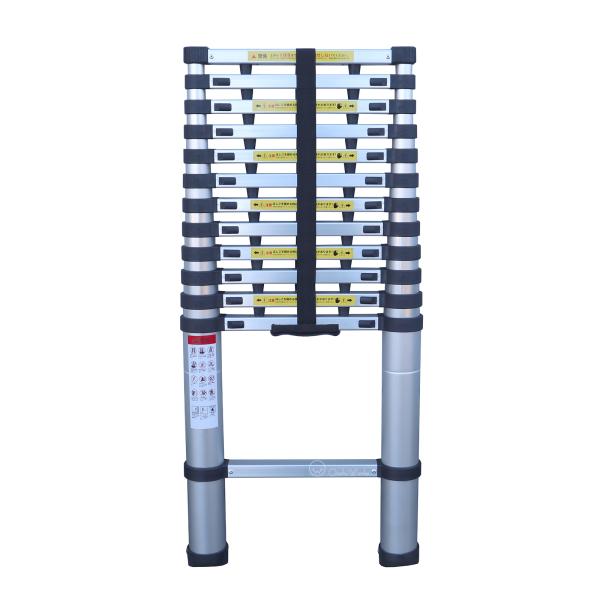 伸縮式はしご 3.8ｍ アルミ製 手挟み防止ストッパー付き 法人様送料無料 個人様別途送料