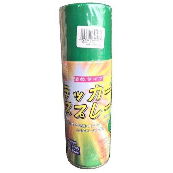 ラッカースプレー 緑 48本入 300ml 速乾タイプ マーキングスプレー