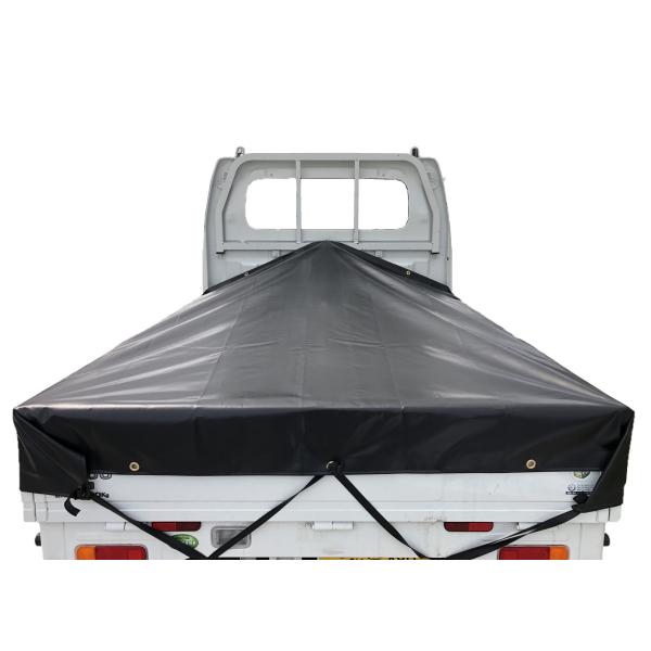 軽トラックシート スロープ型 シート単品 ブラック (前部)2.0ｍ・(後部)1.9ｍ×(長さ)2....