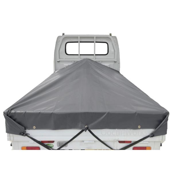 軽トラックシート スロープ型 シート単品 グレー  (前)2.0ｍ・(後部)1.9ｍ×(長さ)2.1...