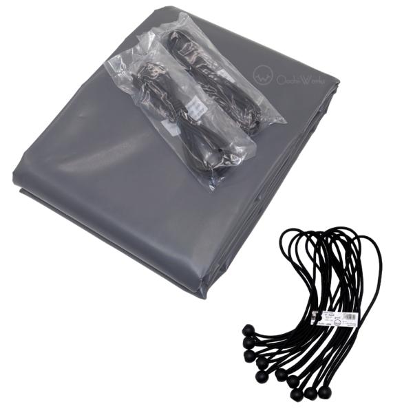 バンジーコード 10本付 トラックシート グレー 1号 1.9m×2.1m 送料無料 軽トラック 軽...