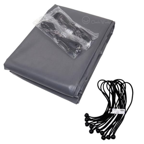 バンジーコード 10本付 トラックシート グレー 2号 2.1ｍ×2.7ｍ ダブルキャブ エステル帆...