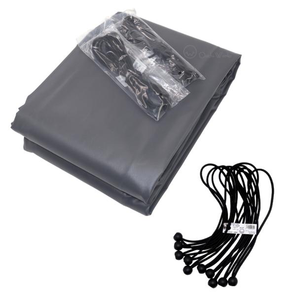 バンジーコード 10本付 トラックシート グレー 3号 2.3ｍ×3.6ｍ エステル帆布 1.5t ...