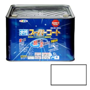 多用途 水性スーパーコート アサヒペン 塗料・オイル 水性塗料2 5L ツヤケシシロ｜mega-star