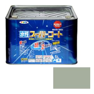 多用途 水性スーパーコート アサヒペン 塗料・オイル 水性塗料2 5L ソフトグレー｜mega-star